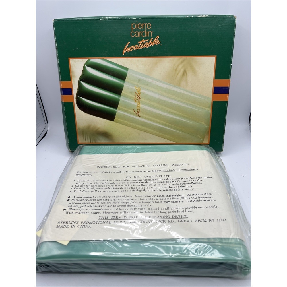 Vintage PIERRE CARDIN Insatiable OUTDOOR RAFT New In Box POOL BEACH INFLATABLE